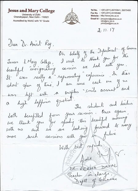 Certificate / appreciation letter — Arogyadham Health & Wellness